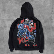 Basic Super Bowl Print Long Sleeve Hoodies