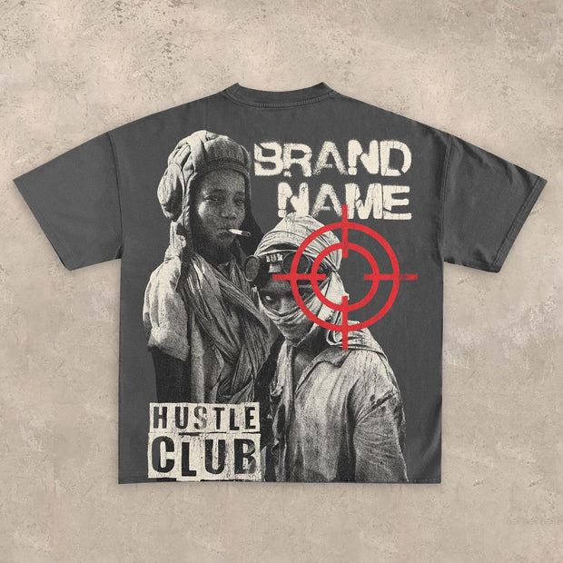 Fashion personality print round neck short-sleeved T-shirt