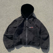 Fashion Letters Printed Long Sleeve Zip Up Hooded Jacket