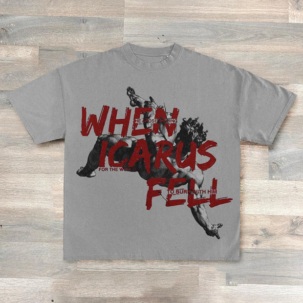 When Icarus Fell Print Short Sleeve T-Shirt