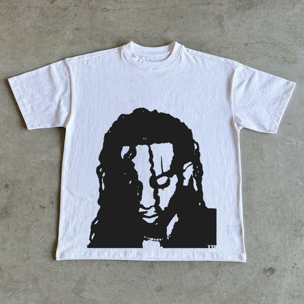 Personalized Character Portrait Print Short Sleeve T-Shirt