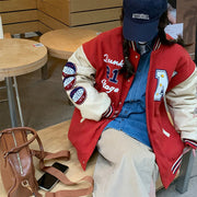 American Christmas stitching jacket jacket men and women thickening casual baseball uniform