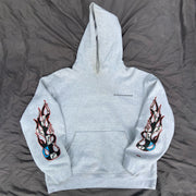 Flame Multi-Element Print Long Sleeve Hoodies