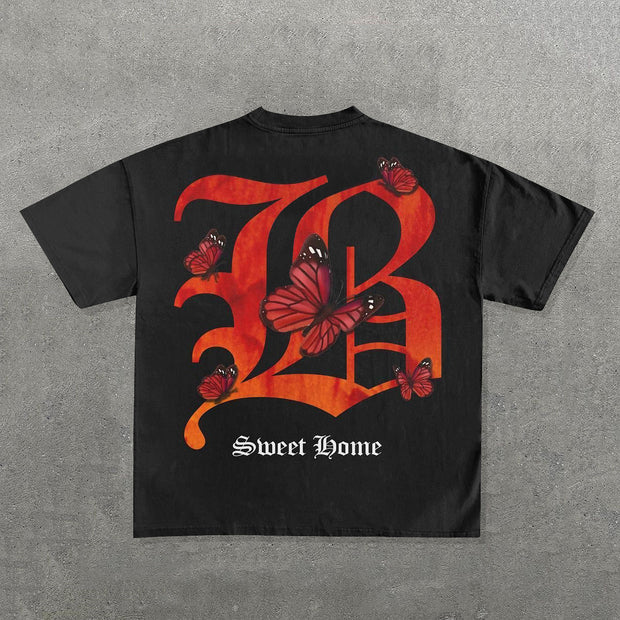 Sweet Home Print Short Sleeve T-Shirt