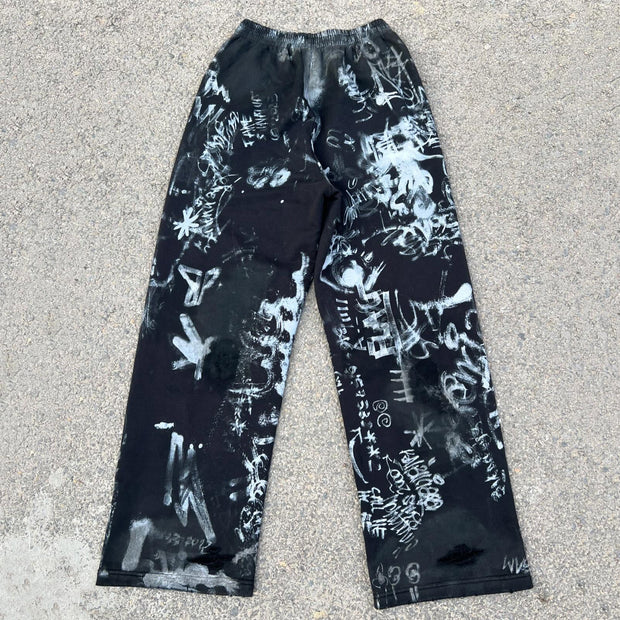King casual street graffiti heavyweight sweatpants
