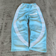 Casual Street Retro Washed Striped Trousers