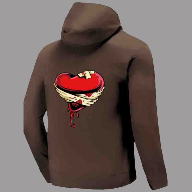 Dark Hearted Print Hoodie Sweatpants Two Piece Set