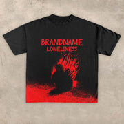 Personalized print graphic round neck casual T-shirt