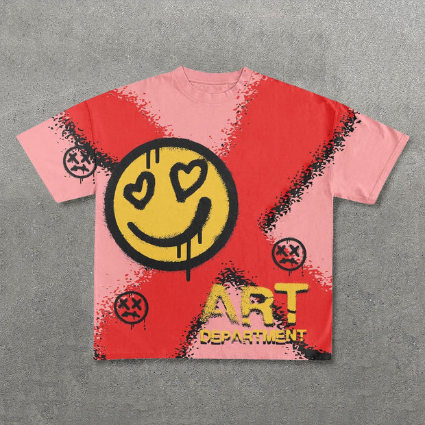 Hippie Funny Expression Print Short Sleeve T-Shirt