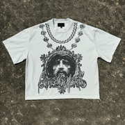 Jesus necklace print T-shirt