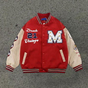 American Christmas stitching jacket jacket men and women thickening casual baseball uniform