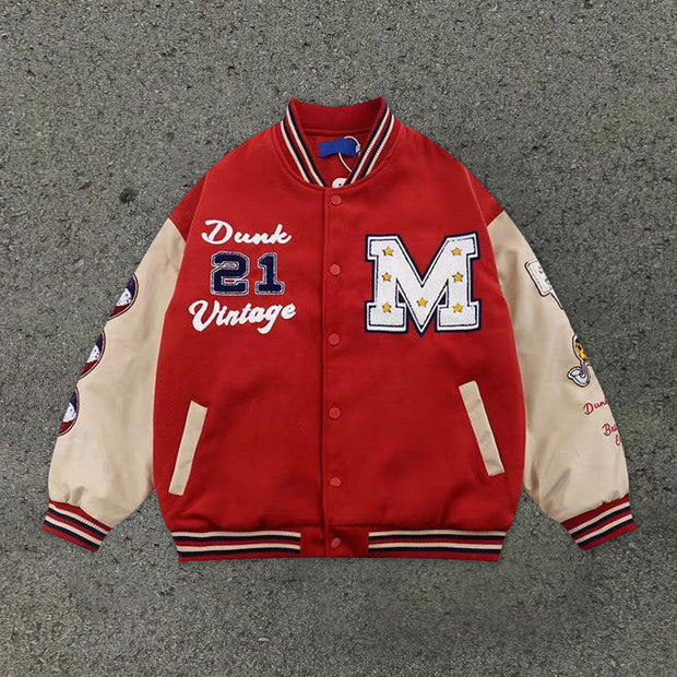 American Christmas stitching jacket jacket men and women thickening casual baseball uniform