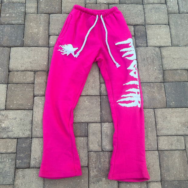 Flame casual street print trousers