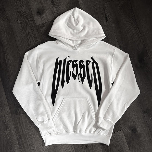 Casual Blessed Print Long Sleeve Hoodies
