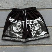 Evil Nun Casual Street Mesh Shorts