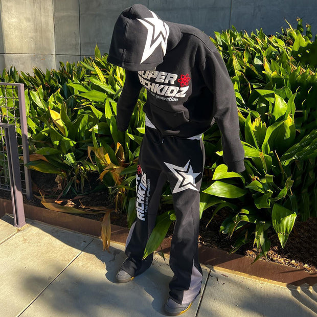 Super Richkidz Print Hoodie Sweatpants Two Piece Set
