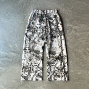 Retro Tree Camouflage Casual Wide Leg Pants
