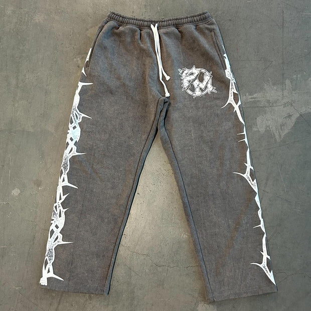 Thorn casual street retro washed sweatpants