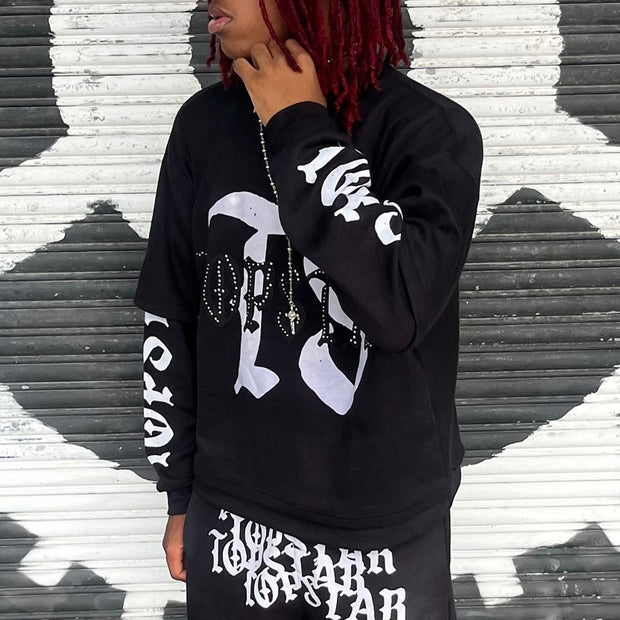 Hip Hop Street Fake Two Piece Long Sleeve T-Shirt