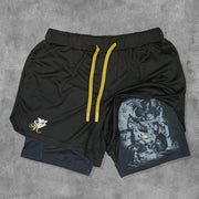 Fashion Angel Print Double Layer Shorts