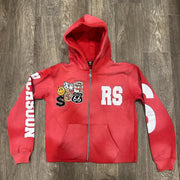 Personalized fashionable gradient print zipper hoodie