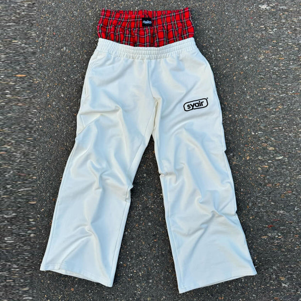 Personality checkered two-piece trousers