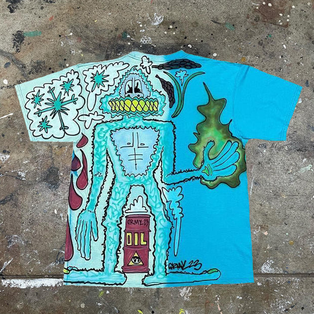 Funny Cartoon Print Short Sleeve T-Shirt