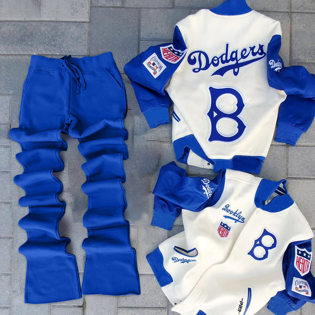 Retro baseball jacket two-piece set
