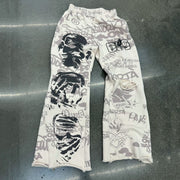 Street graffiti casual street retro heavyweight sports pants