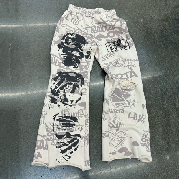 Street graffiti casual street retro heavyweight sports pants