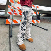 Street graffiti casual street retro heavyweight sports pants