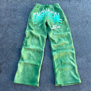 Casual Street Retro College Wide Leg Sweatpants
