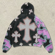 Personalized street style cross loose hoodie