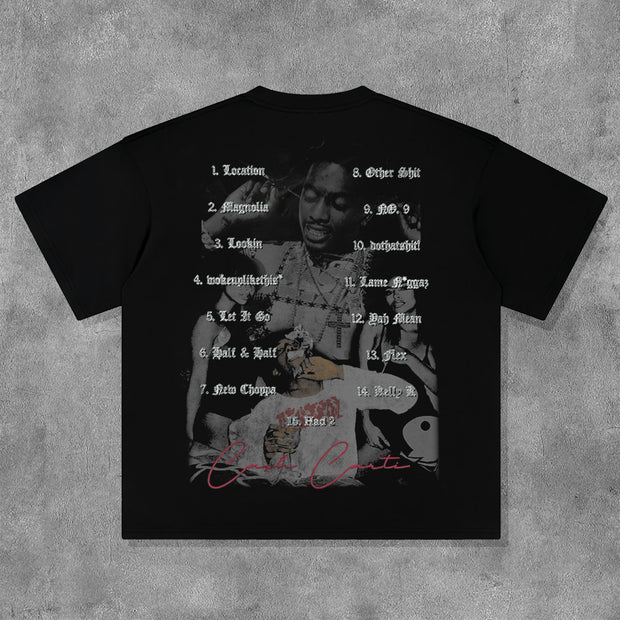 Punk Character Letters Print Short Sleeve T-Shirt
