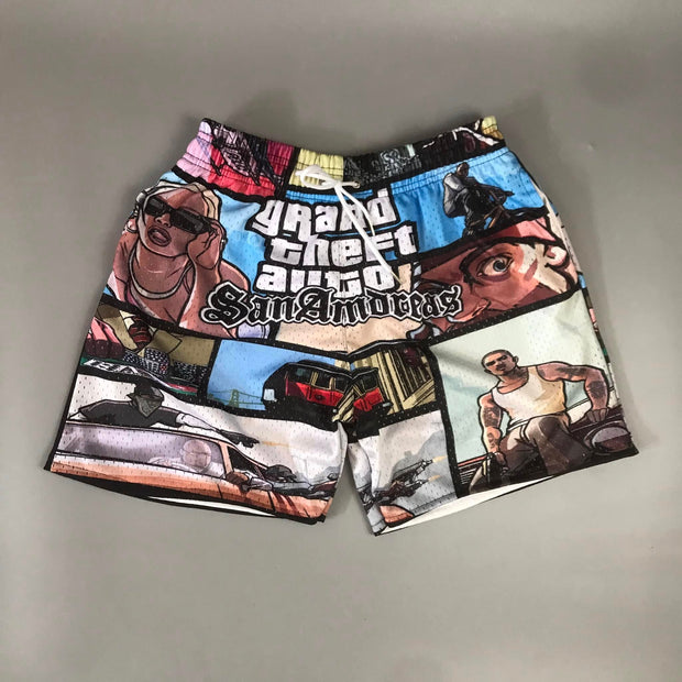 Casual Anime Print Shorts