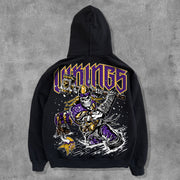 American Football Letters Print Long Sleeve Hoodies