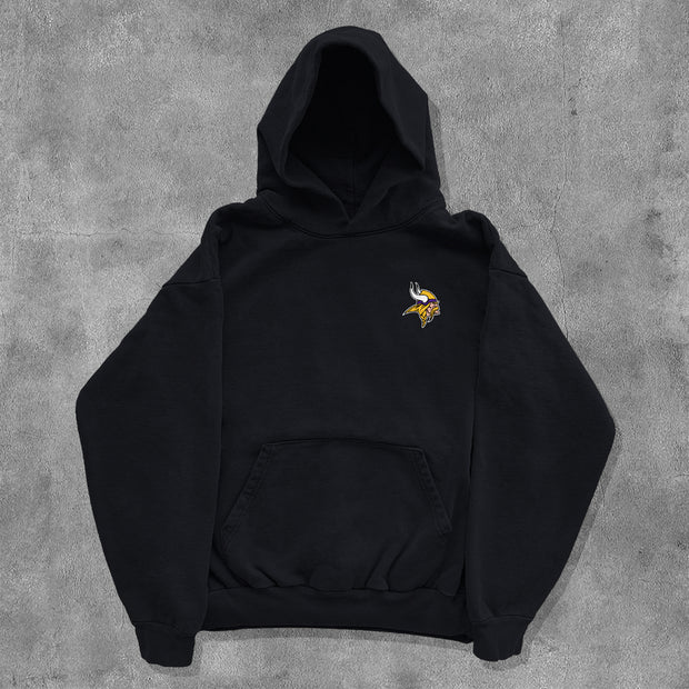 American Football Letters Print Long Sleeve Hoodies