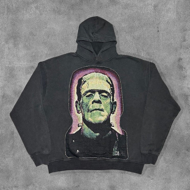 Frankenstein Print Long Sleeve Hoodies