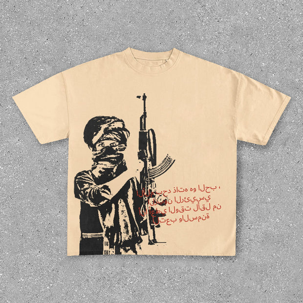 Vintage Soldier with Gun T-Shirt