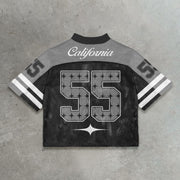 Starry sky casual street stitching mesh jersey