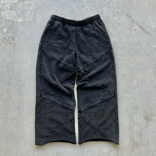 Panelled rolled-hem casual trousers