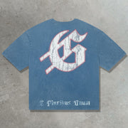 Home Run Skull Casual Street Vintage T-Shirt