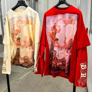 Son of God fake two-piece casual street long-sleeved T-shirt