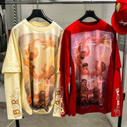 Son of God fake two-piece casual street long-sleeved T-shirt
