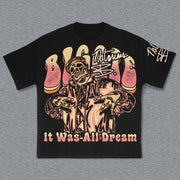 & Letters Print Short Sleeve T-Shirt