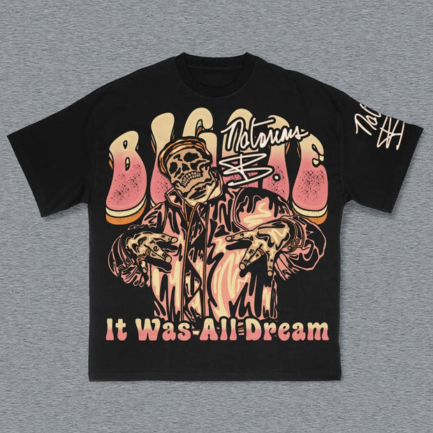 & Letters Print Short Sleeve T-Shirt