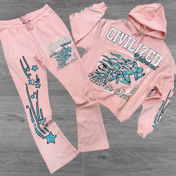 Fashion Star Print Hoodie Set