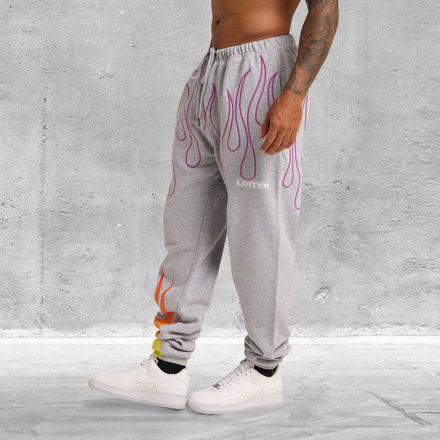 Retro casual fashion flame trousers