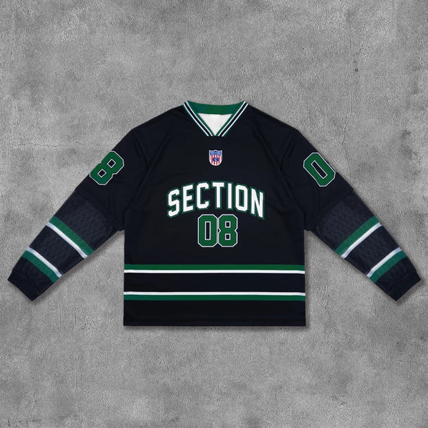 Fake Two No.08 Printed Long Sleeve Jersey