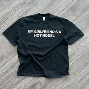 Gradient letter print crew neck T-shirt